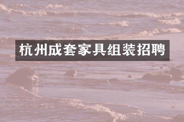 杭州成套家具组装招聘