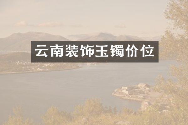 云南装饰玉镯价位