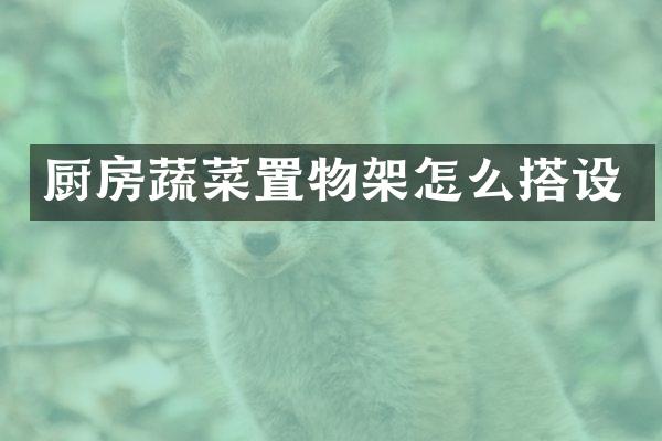 厨房蔬菜置物架怎么搭设