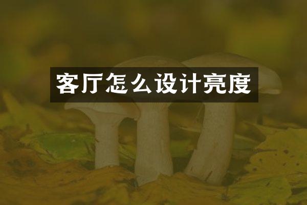 客厅怎么设计亮度