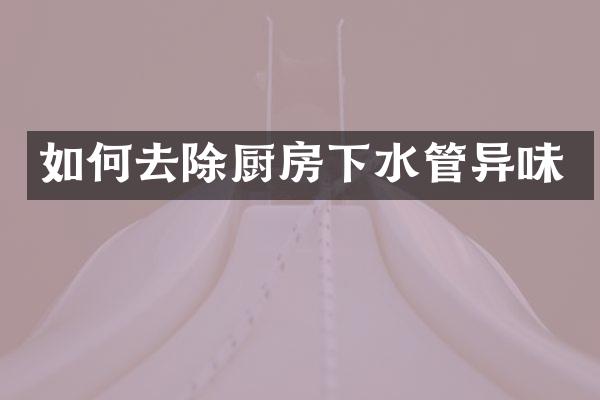 如何去除厨房下水管异味