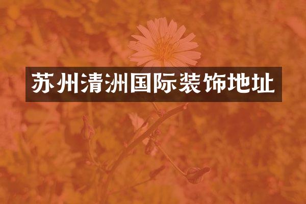 苏州清洲国际装饰地址