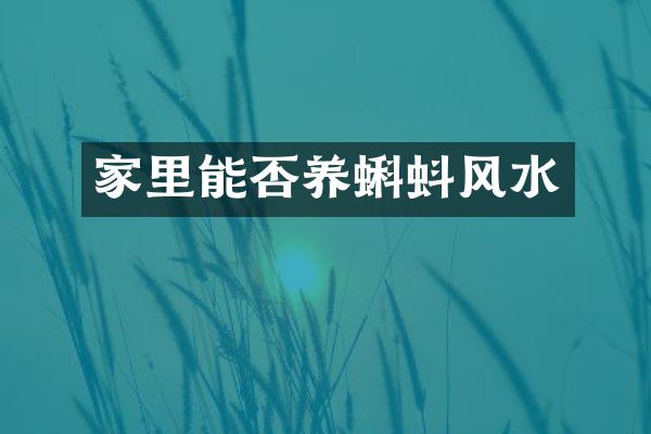 家里能否养蝌蚪风水