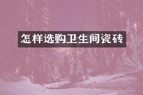 怎样选购卫生间瓷砖