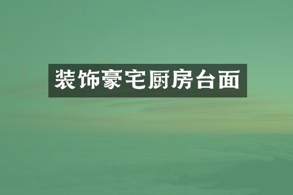 装饰豪宅厨房台面