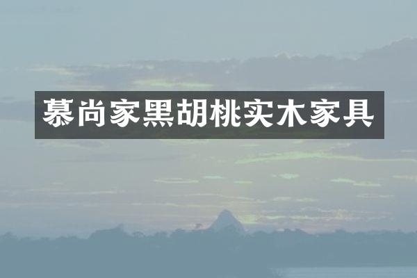 慕尚家黑胡桃实木家具