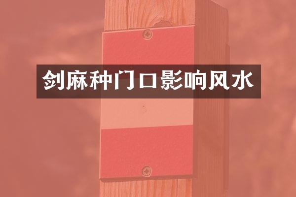 剑麻种门口影响风水