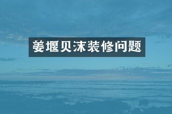 姜堰贝沫装修问题