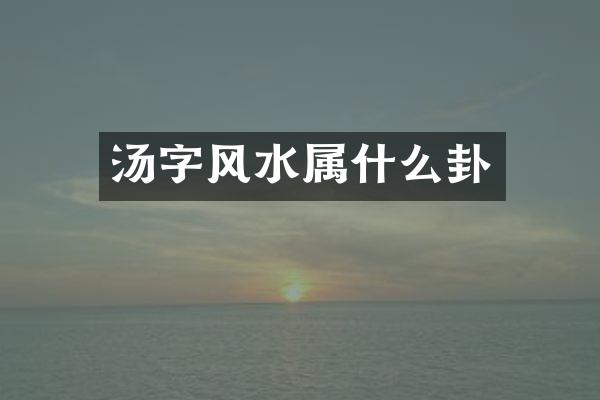 汤字风水属什么卦