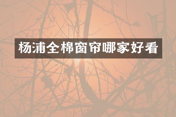 杨浦全棉窗帘哪家好看