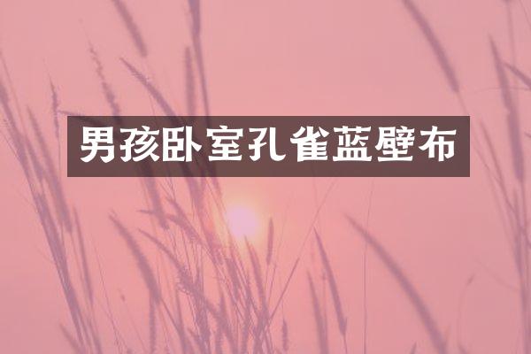 男孩卧室孔雀蓝壁布
