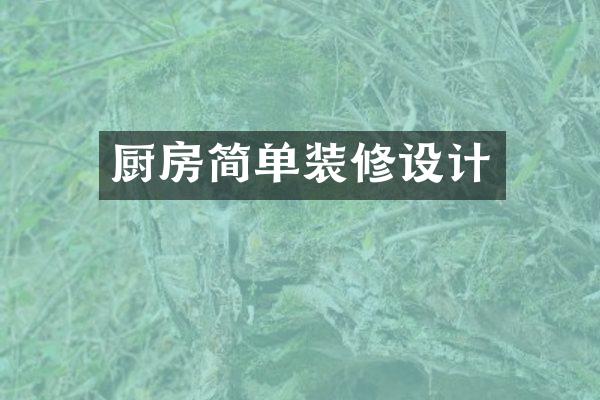 厨房简单装修设计