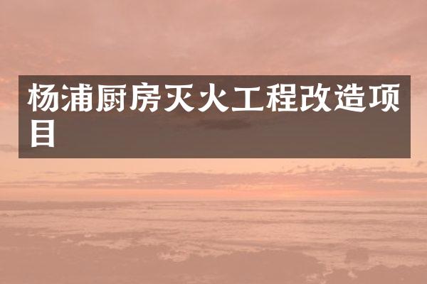 杨浦厨房灭火工程改造项目