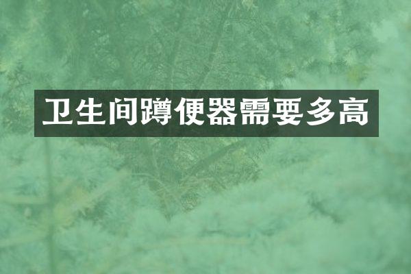 卫生间蹲便器需要多高
