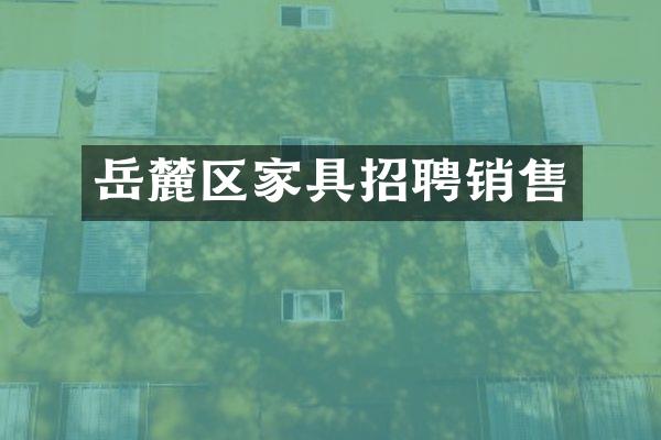 岳麓区家具招聘销售