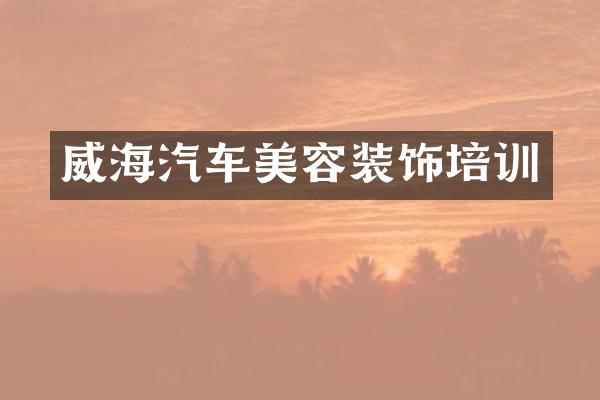 威海汽车美容装饰培训