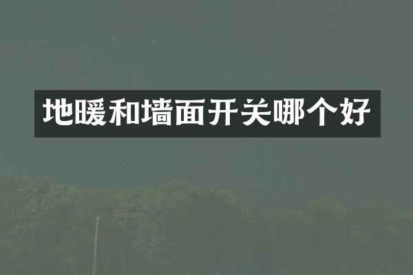 地暖和墙面开关哪个好