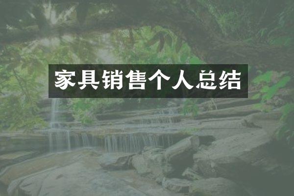 家具销售个人总结